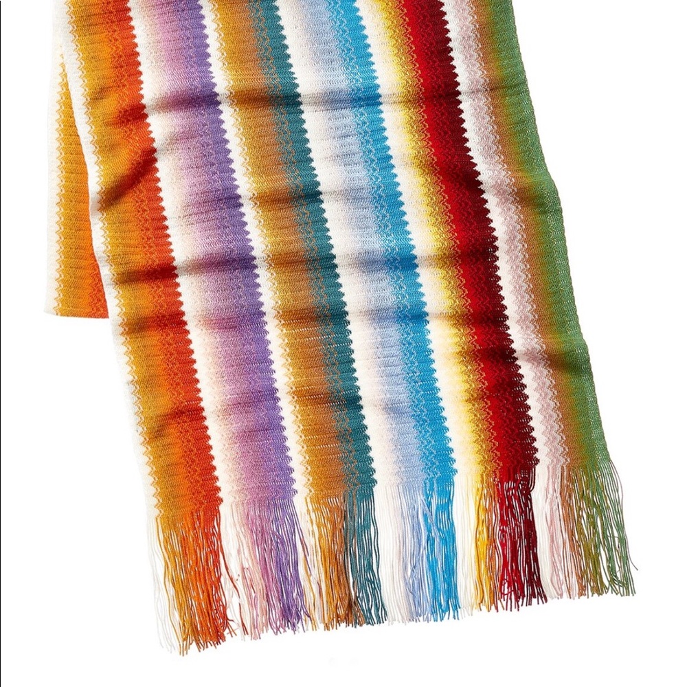 NWT Iconic Missoni Chevron Wool Blend Scarf - Picture 3 of 5